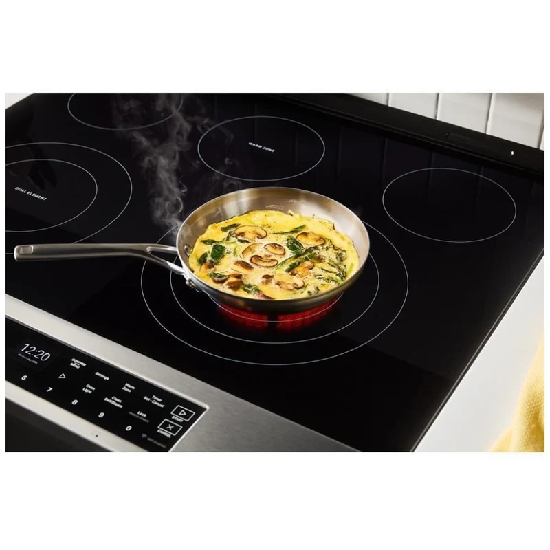 Whirlpool 30'' 5.3 pi cu Cuisinière électrique Intelligente - Cuisson à air - Vapeur - Inox noir - YWSES7530R - Boîte Ouverte