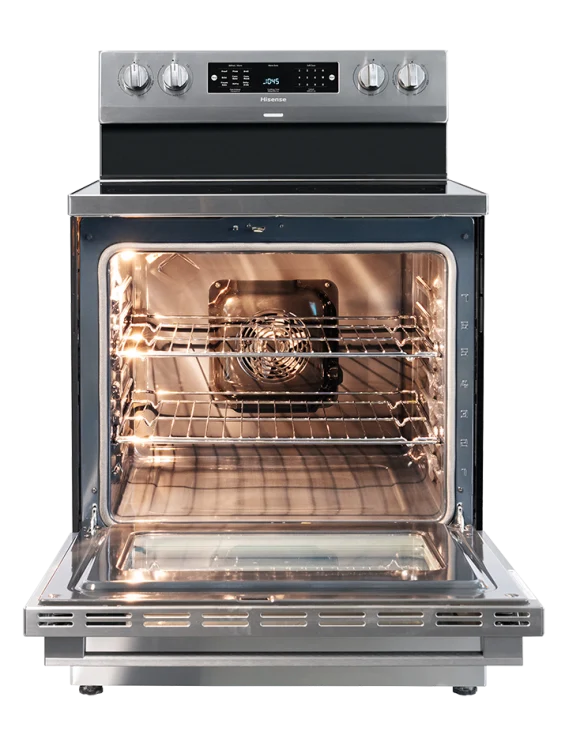 Hisense 30'' 5.8 pi cu Cuisinière vitrocéramique - convection - autonettoyant - Inox - HBE3501CPS - boîte ouverte