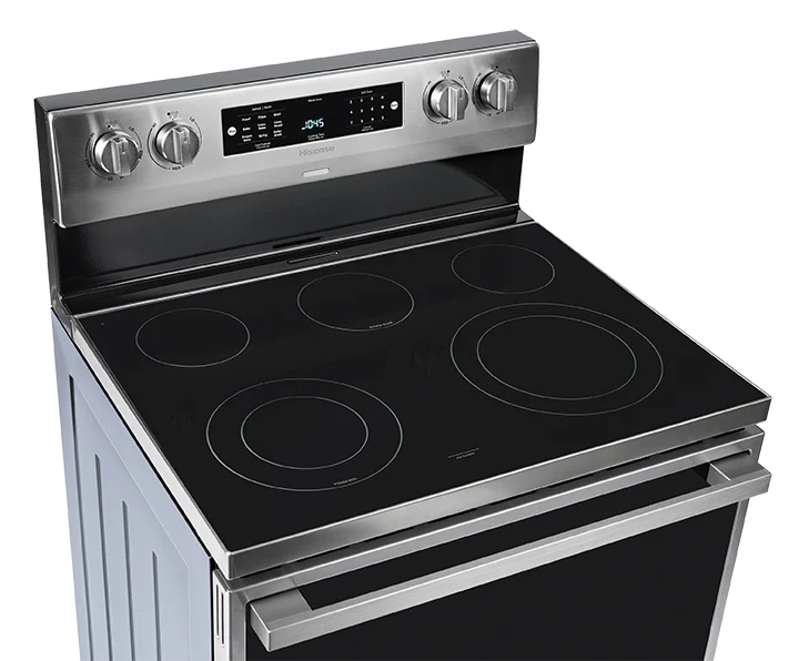 Hisense 30'' 5.8 pi cu Cuisinière vitrocéramique - convection - autonettoyant - Inox - HBE3501CPS - boîte ouverte