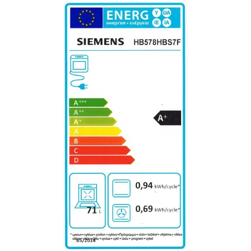 iQ500, Four intégrable, à tiroir 60 x 60 cm, Inox SIEMENS HB578HBS7