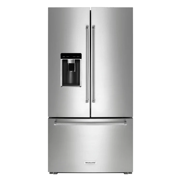 KitchenAid 36'' 23.8 pi cu Réfrigérateur Profondeur de Comptoir - Distributeur d’eau et de glaçons - Inox - KRFC704FPS - Boîte Ouverte