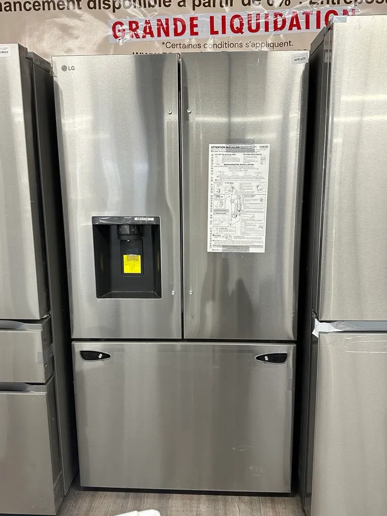 LG 36'' 26 pi Réfrigérateur à portes françaises - Distributeur d'eau et glace - inox - LRFXC2606S- Boîte ouverte