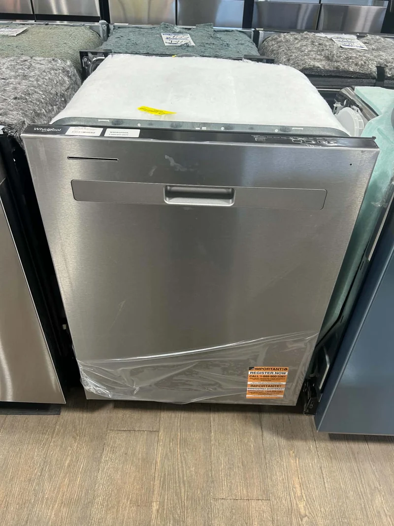 Whirlpool 24'' 55 dBA Lave-vaisselle - 3 paniers - poignée encastrée - Inox - WDP560HAMZ - boîte ouverte