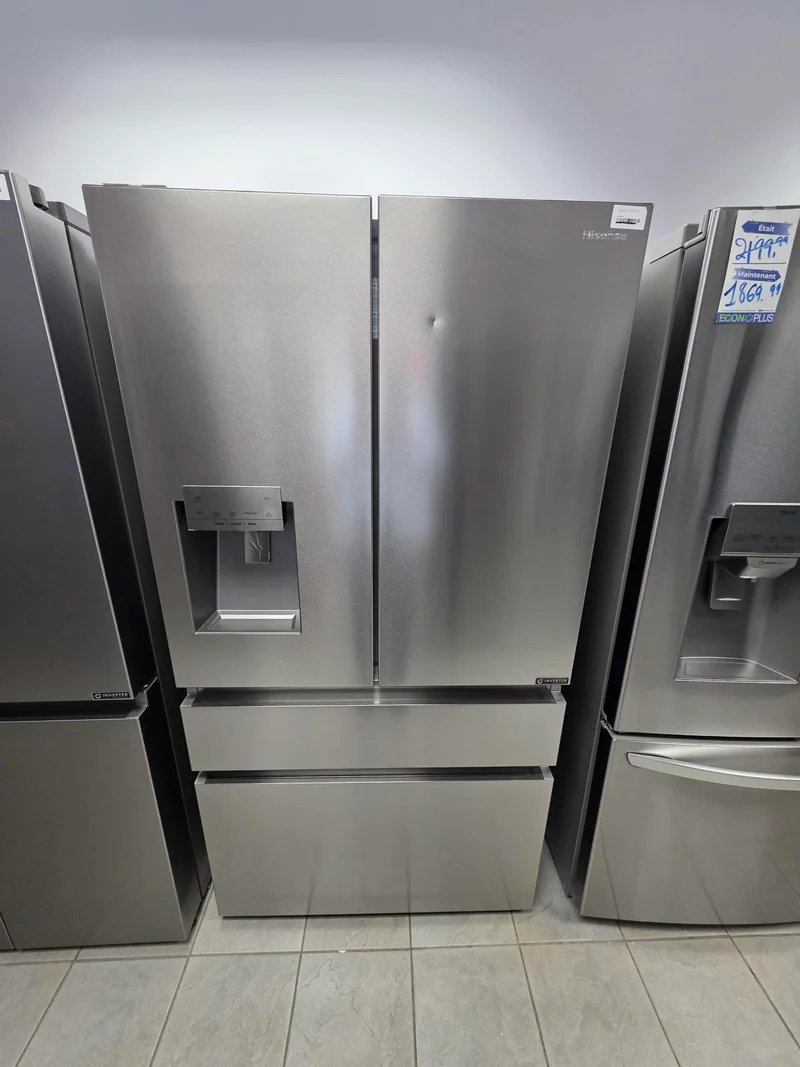 Hisense 36'' 19.8 pi cu. réfrigérateur portes francaises - inox - RF200D4CSE - boîte ouverte