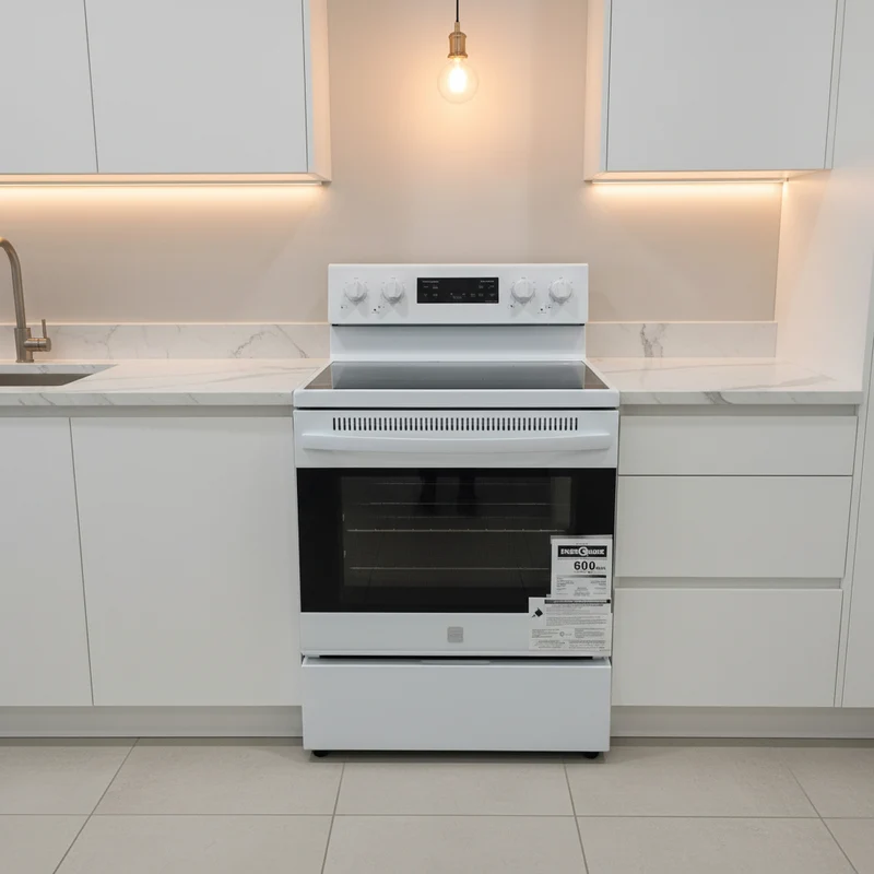 Kenmore 30'' Cuisinière électrique - Vitrocéramique - Blanc - KKFTR5.0-REAR-B - Neuf
