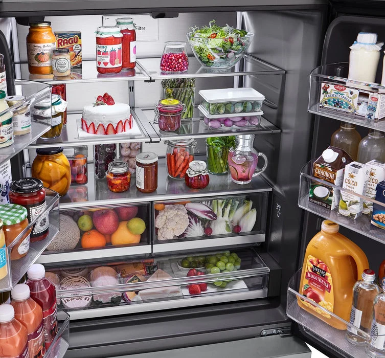 LG 36'' 26.5 pi cu Réfrigérateur à profondeur de comptoir MAXMC à trois portes avec porte à deux battants - inox - SRFB27S3 - boîte ouverte