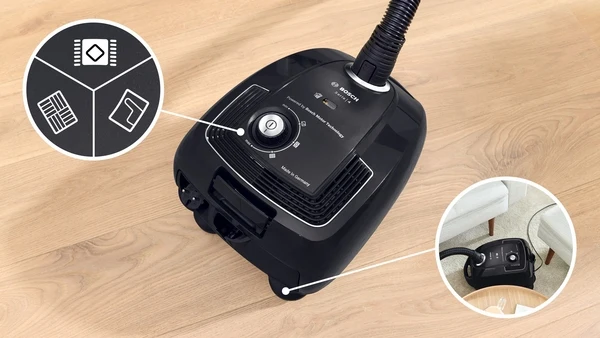 Série 4, Aspirateur avec sac, Noir BOSCH BGB38BA1