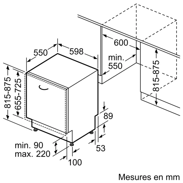 Série 6, Lave-vaisselle tout intégrable, 60 cm BOSCH SMV6ECX23