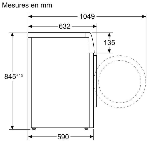 Série 6, Machine à laver hublot, 8 kg, max. 1400 tr/min BOSCH WGJ23407FR