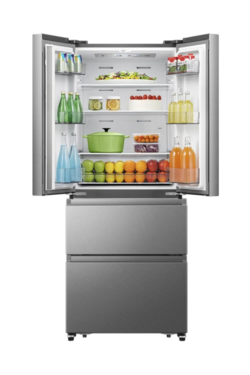 Hisense 28 po 14,8 pi.cu. Réfrigérateur à 4 battants - inox -RF15A4CSE - Boîte ouverte