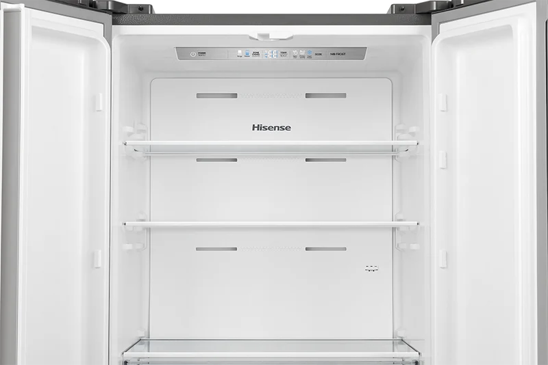 Hisense 28 po 14,8 pi.cu. Réfrigérateur à 4 battants - inox -RF15A4CSE - Boîte ouverte