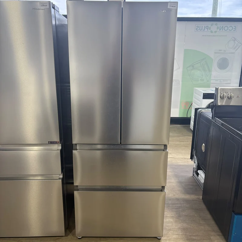 Hisense 28 po 14,8 pi.cu. Réfrigérateur à 4 battants - inox -RF15A4CSE - Boîte ouverte