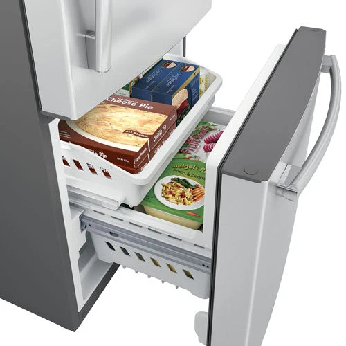 GE 30'' 21 pi.cu. - Réfrigérateur Congélateur Inférieur - Energy star®- Inox -GDE21DYRK - Boîte ouverte