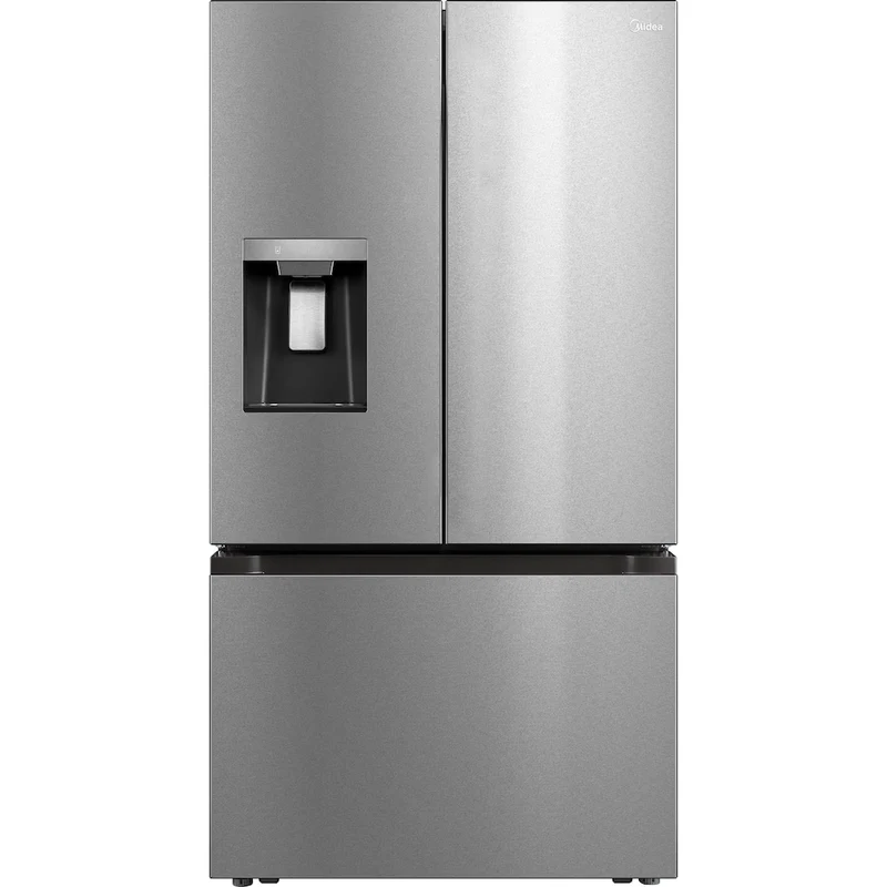 Midea 36'' 29.3 pi.cu Réfrigérateur Portes Francaises - Distributeur d’eau et de glaçons - Inox - MRF29D2AST - Boîte ouverte