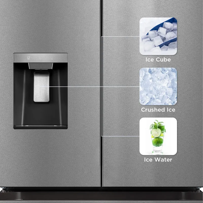 Midea 36'' 29.3 pi.cu Réfrigérateur Portes Francaises - Distributeur d’eau et de glaçons - Inox - MRF29D2AST - Boîte ouverte