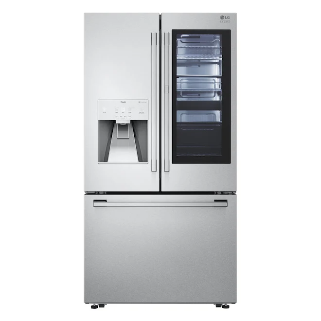 LG 36'' 23.5 pi cu Réfrigérateur avec Instaview - Pronfondeur Comptoir - Distributeur d’eau et de glaçons - Inox - SRFVC2416S - Boîte ouverte