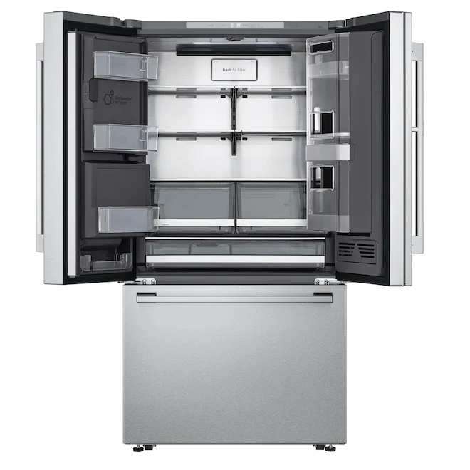 LG 36'' 23.5 pi cu Réfrigérateur avec Instaview - Pronfondeur Comptoir - Distributeur d’eau et de glaçons - Inox - SRFVC2416S - Boîte ouverte