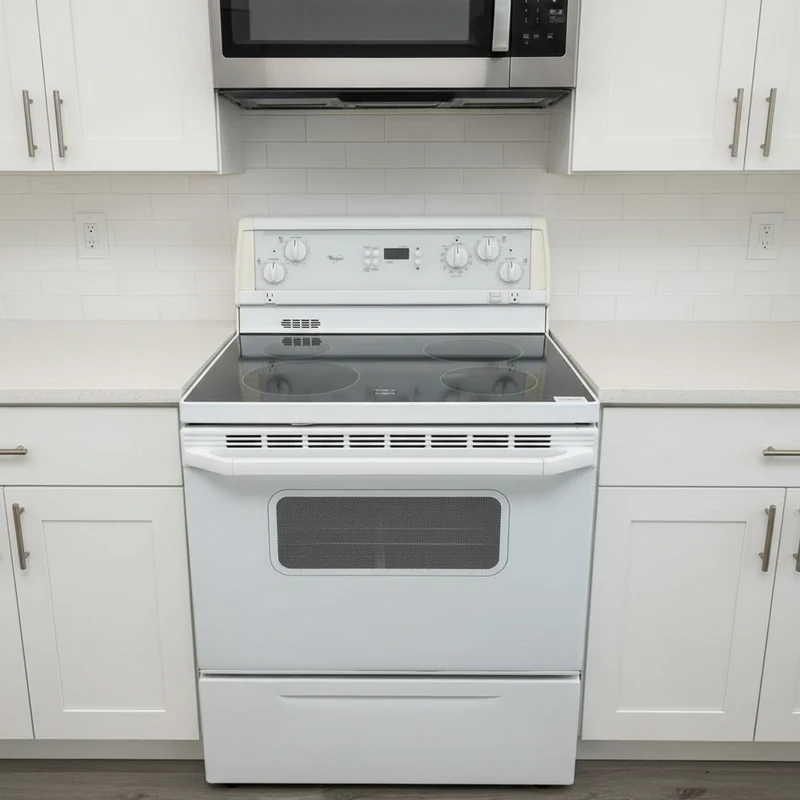 Whirlpool 30'' Cuisinière Vitrocéramique- Blanc- Reconditionné