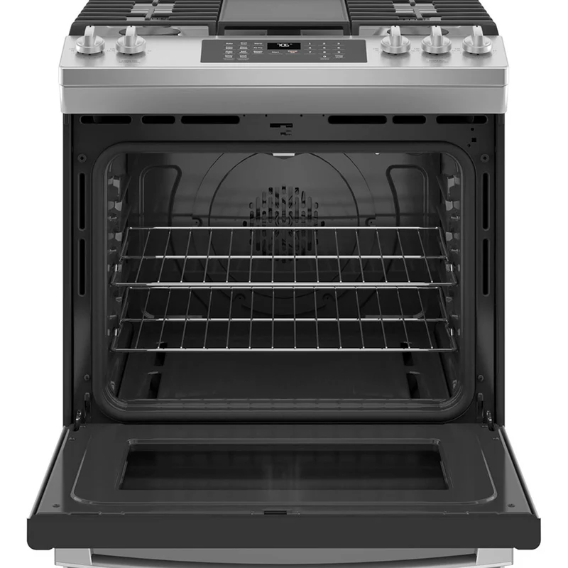 GE 30'' 5.6 pi cu Cuisinière à gaz encastrée - four à convection autonettoyant - acier inoxydable - JCGS760SPSS - boîte ouverte