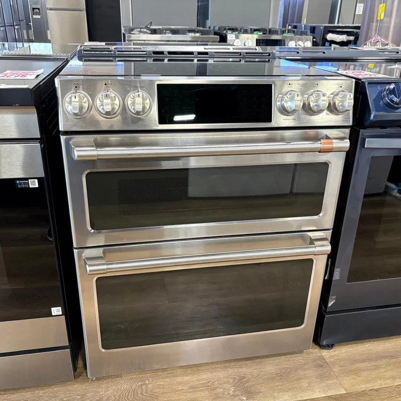 Café 30'' 6.7 pi cu Cuisinière Double - Convection - Cuisson Air Chaud - WiFi - Convectioin Véritable - Inox - CCES750P2MSI - Boîte Ouverte