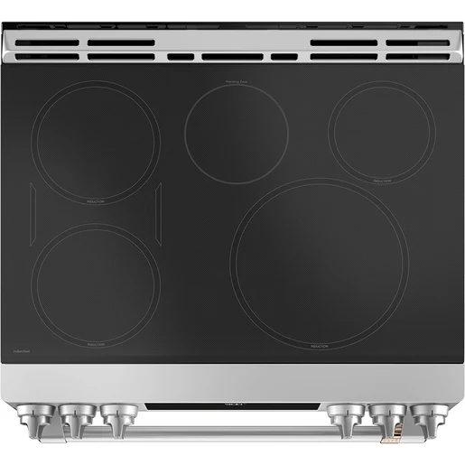 Café 30'' 5.7 pc Cuisinière Induction - Friture à air - Tiroir Chauffant - Convection Véritable - Inox - CCHPS900P2MSI - Boîte Ouverte