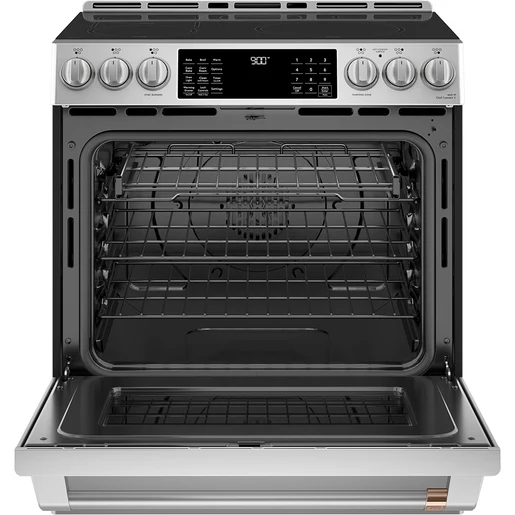 Café 30'' 5.7 pc Cuisinière Induction - Friture à air - Tiroir Chauffant - Convection Véritable - Inox - CCHPS900P2MSI - Boîte Ouverte