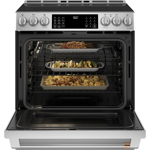 Café 30'' 5.7 pc Cuisinière Induction - Friture à air - Tiroir Chauffant - Convection Véritable - Inox - CCHPS900P2MSI - Boîte Ouverte