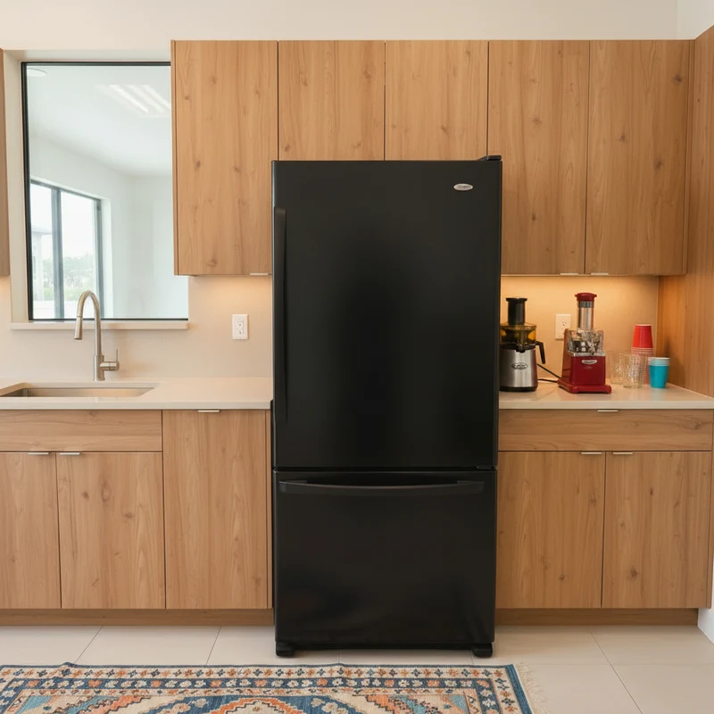 Whirlpool 30'' Réfrigérateur Congélateur - Inférieur - Noir - Reconditionné