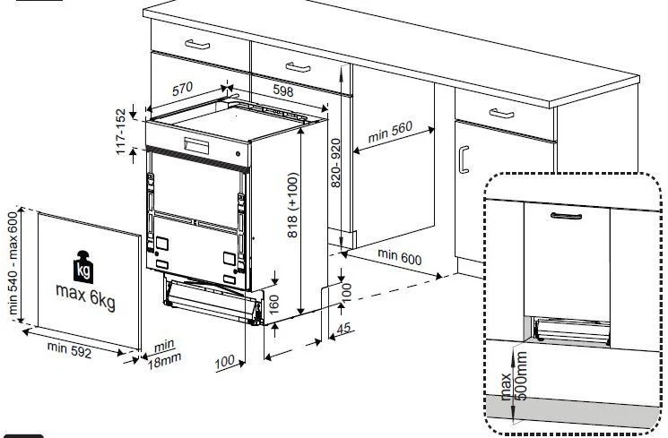 Lave-vaisselle Encastrable 14 couverts Reconditionné ESSENTIEL B ELVI-451i
