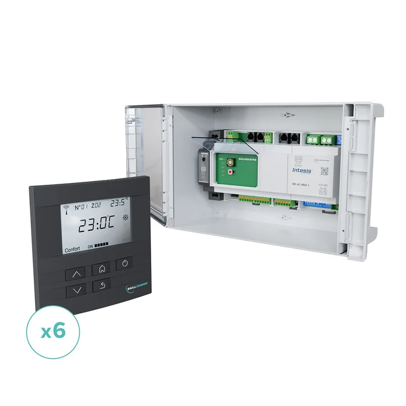 Kit de régulation BAILLZONING à 6 zones thermostats Anthracites