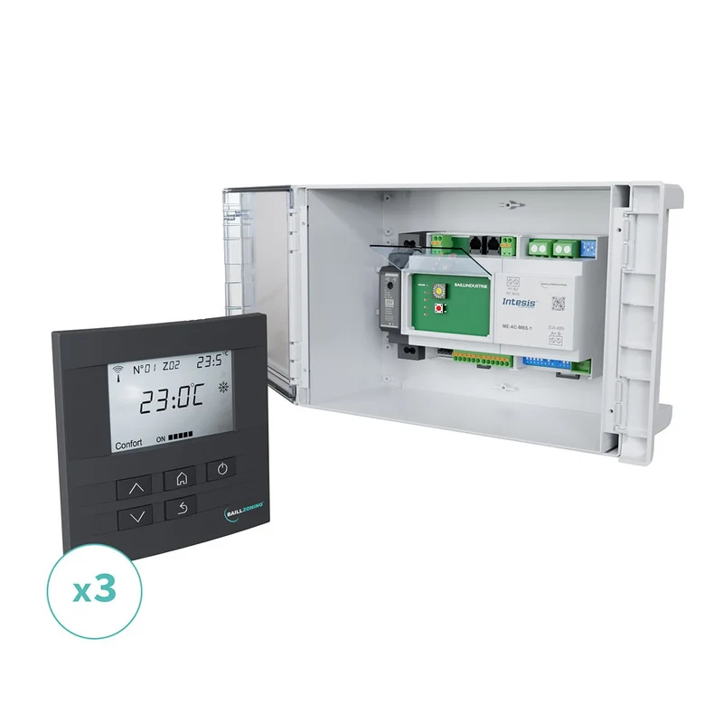 Kit de régulation BAILLZONING à 3 zones thermostats Anthracites