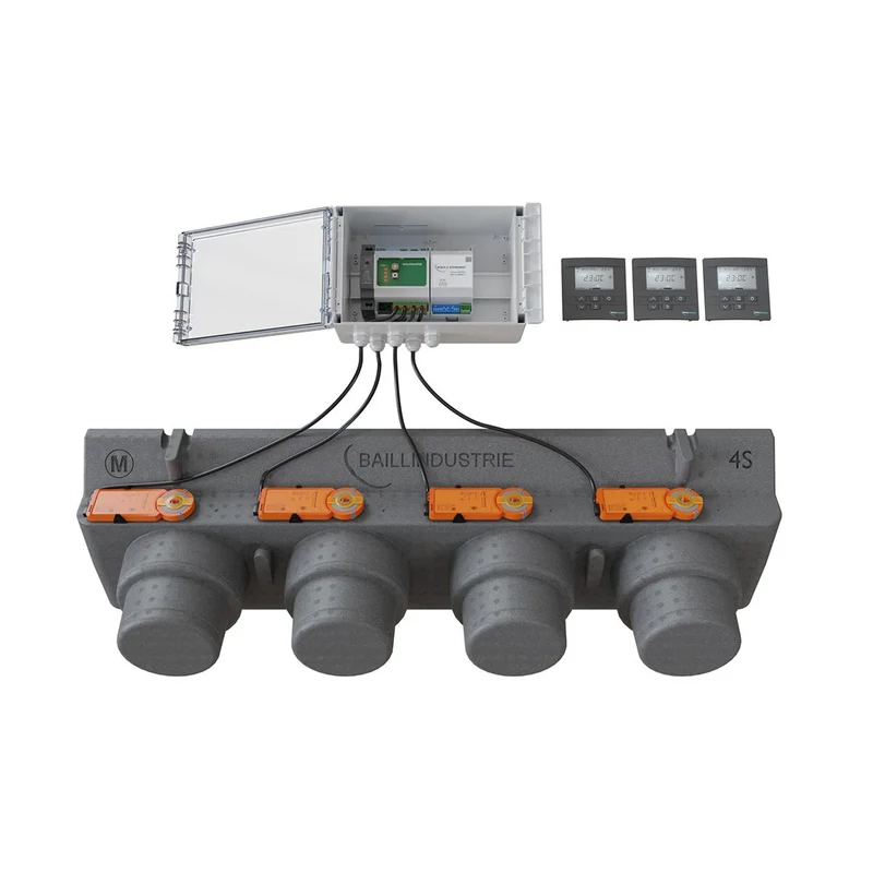 Pack de régulation BAILLZONING 3 zones - plénum 4S, 4 servomoteurs - thermostats anthracite