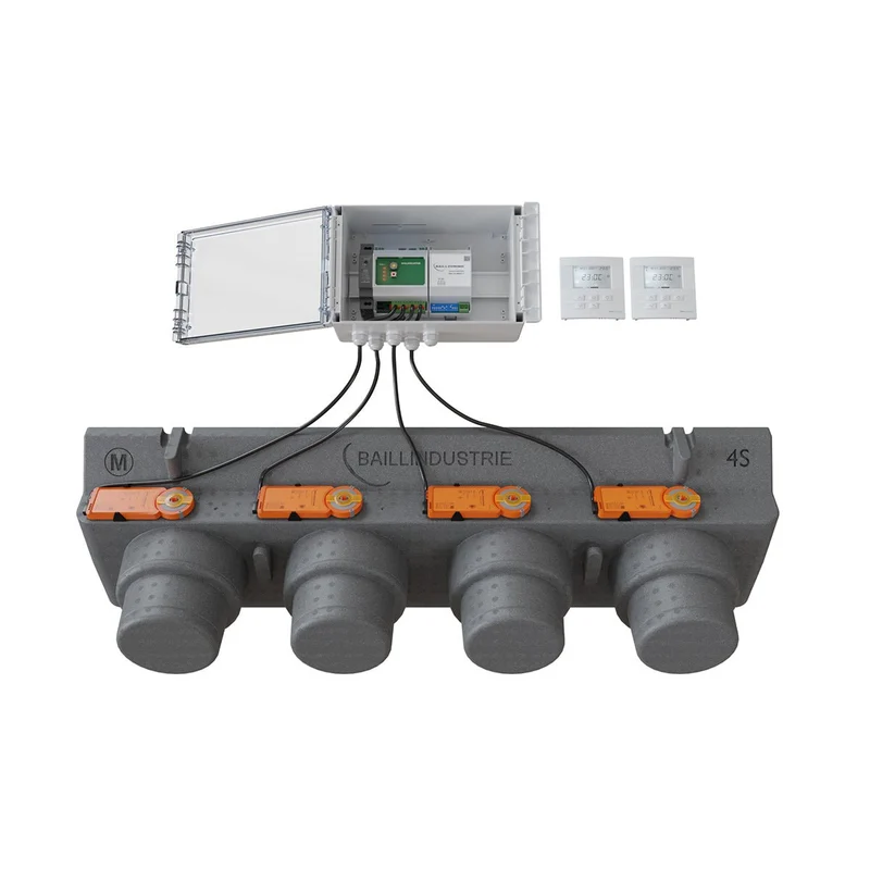 Pack de régulation BAILLZONING 2 zones - plénum 4S, 4 servomoteurs - thermostats blancs