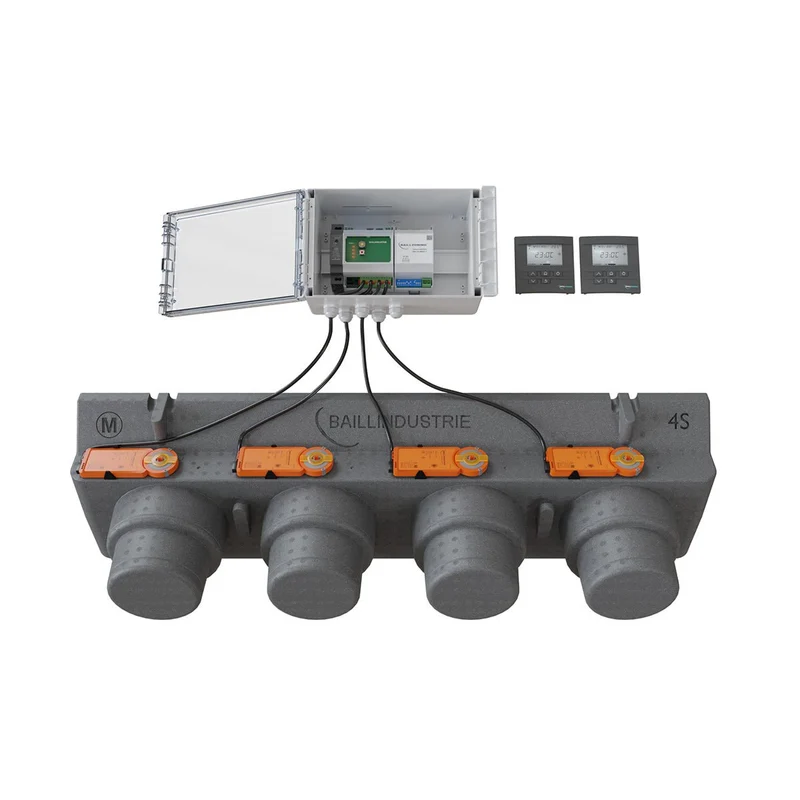 Pack de régulation BAILLZONING 2 zones - plénum 4S, 4 servomoteurs - thermostats anthracite