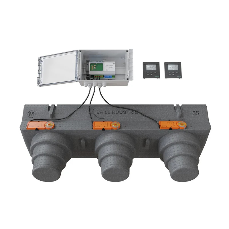 Pack de régulation BAILLZONING 2 zones - plénum 3S, 3 servomoteurs - thermostats anthracite