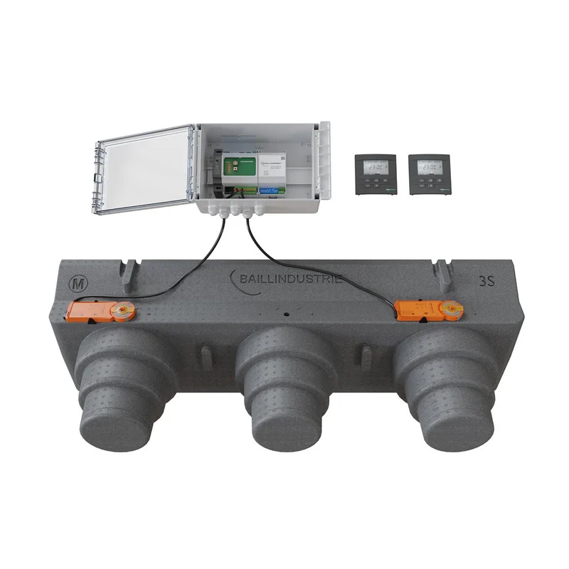 Pack de régulation BAILLZONING 2 zones - plénum 3S, 2 servomoteurs - thermostats anthracite