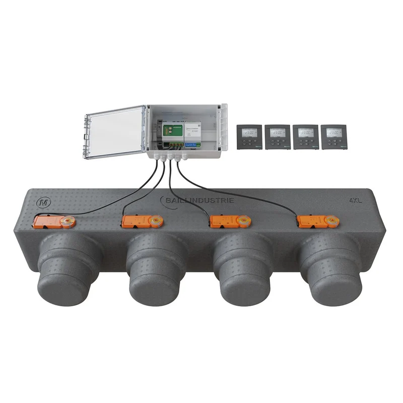 Pack de régulation BAILLZONING 4 zones - plénum 4XL, 4 servomoteurs - thermostats anthracite