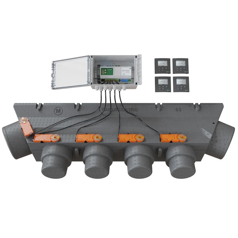 Pack de régulation BAILLZONING 4 zones - plénum 6S, 5 servomoteurs - thermostats anthracite