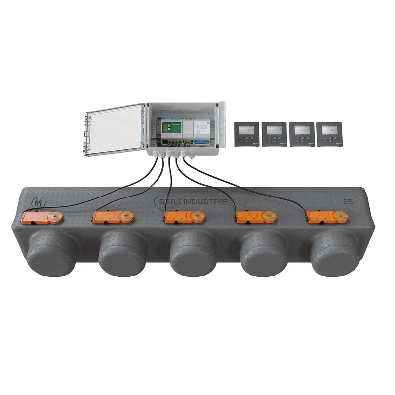 Pack de régulation BAILLZONING 4 zones - plénum 5S, 5 servomoteurs - thermostats anthracite
