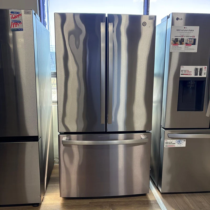 GE 36'' 22 pi cu. réfrigérateur à portes françaises - Inox - GWE22JYMFS - Boîte ouverte