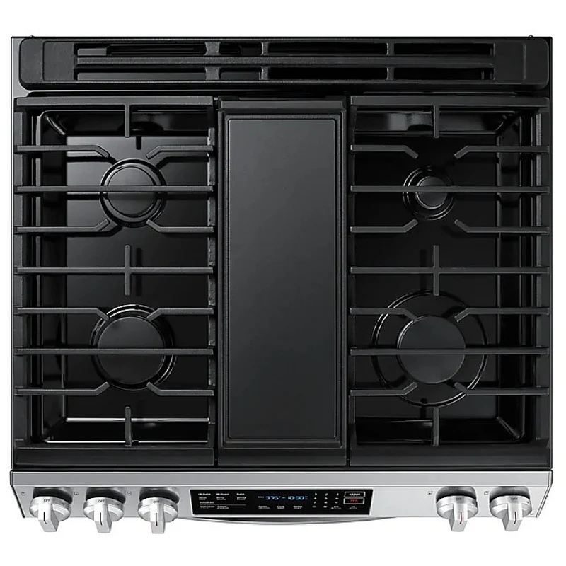 Samsung 30" 6.0 pi cu Cuisinière à Gaz Autonettoyant - 5 brûleurs - Inox - NX60T8311SS - Boîte ouve