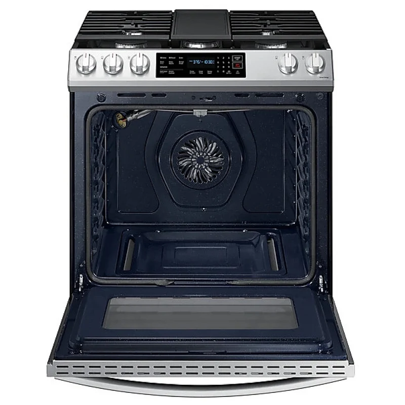 Samsung 30" 6.0 pi cu Cuisinière à Gaz Autonettoyant - 5 brûleurs - Inox - NX60T8311SS - Boîte ouve