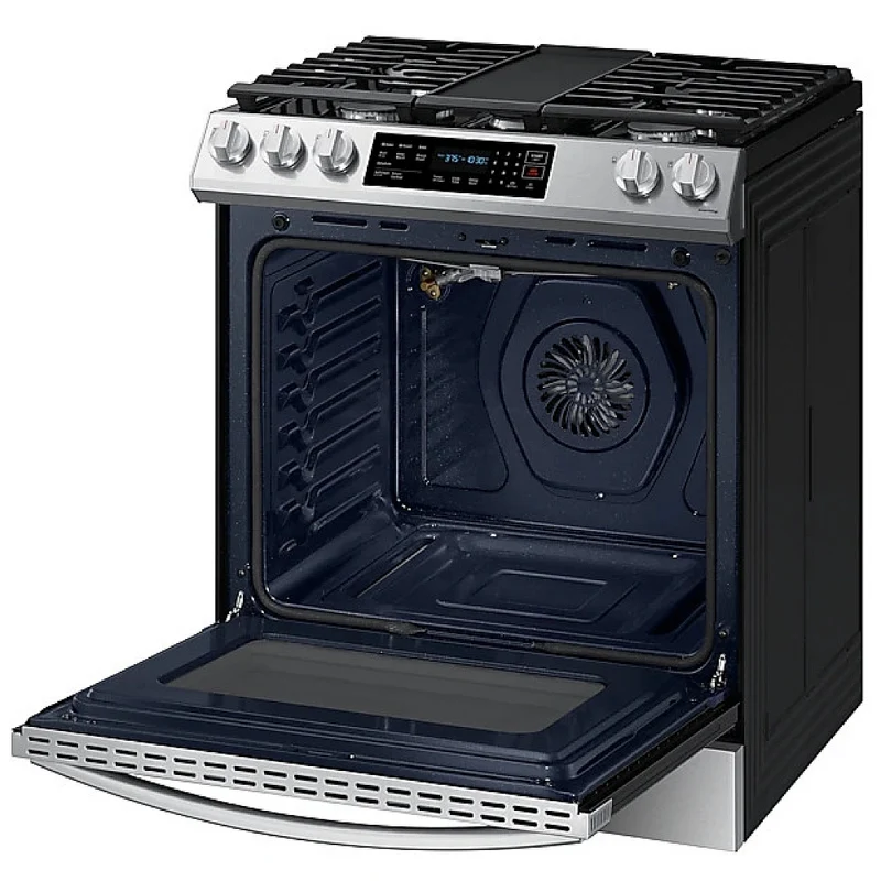 Samsung 30" 6.0 pi cu Cuisinière à Gaz Autonettoyant - 5 brûleurs - Inox - NX60T8311SS - Boîte ouve