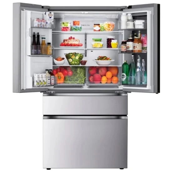 LG 36'' 29 pi cu Réfrigérateur avec Instaview - Pronfondeur MAXMD - Distributeur d’eau et de glaçons - Inox - LF29S8365S - Boîte ouverte