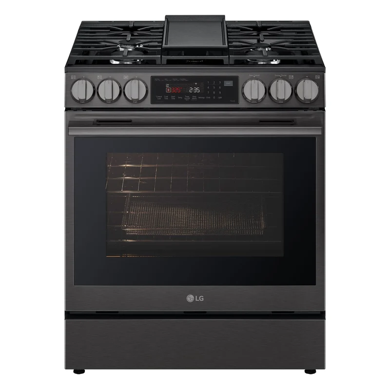 LG 30'' 6.3 pi cu Cuisinière au gas - ProBake Convection - Instaview - Inox Noir - LSGL6335Z