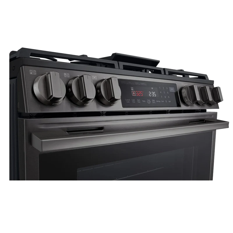 LG 30'' 6.3 pi cu Cuisinière au gas - ProBake Convection - Instaview - Inox Noir - LSGL6335Z