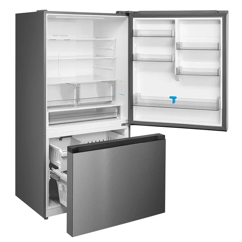 Midea 33 '' 22.8 pi. cu - Réfrigérateur à congélateur Infèrieur - Inox - MRB23D5AST - Boîte ouverte