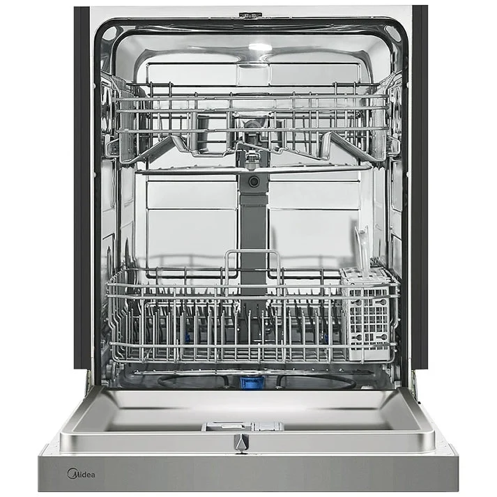 Midea 24'' 52 dBA Lave-vaisselle à cuve hybride - commande frontale - éclairage intérieur - MDF24P1BST - boîte ouverte