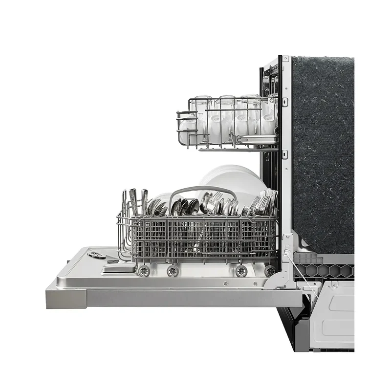 Midea 24'' 52 dBA Lave-vaisselle à cuve hybride - commande frontale - éclairage intérieur - MDF24P1BST - boîte ouverte
