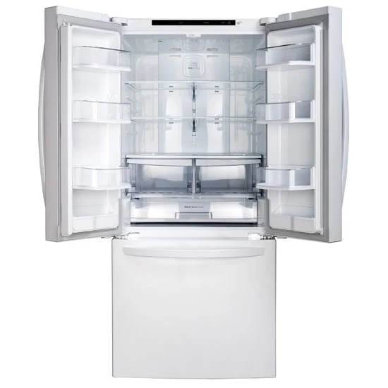 LG 30'' 21.8 pi cu Réfrigérateur portes francaises- super blanc - LRFNS2200W - boîte ouverte